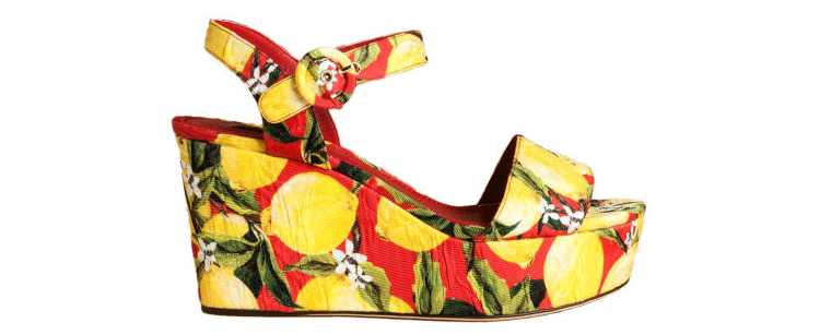 Women's sandal with lemon tree design